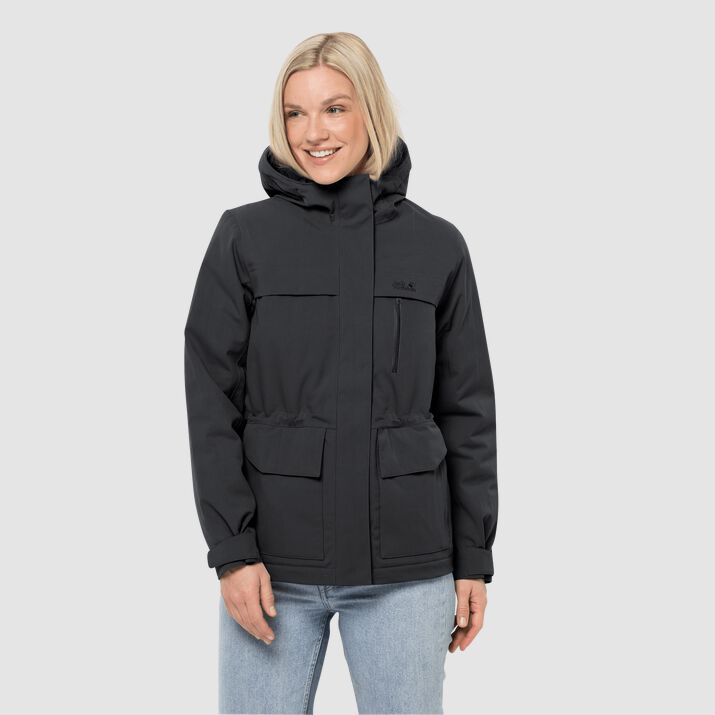 Jack Wolfskin Womens White Frost Winter Jacket Black 496305XCN